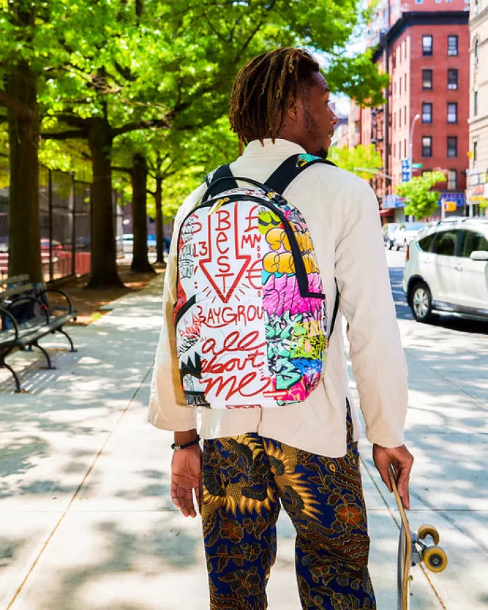 BACKPACKS*Sprayground TRI-SPLIT GRAFFITI BACKPACK (DLXV)