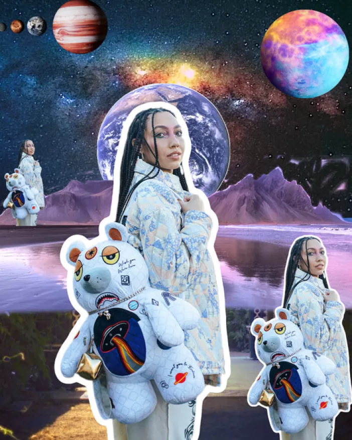 TEDDY BEAR BACKPACKS | BACKPACKS*Sprayground UFO SPACED OUT MONEYBEAR TEDDYBEAR BACKPACK