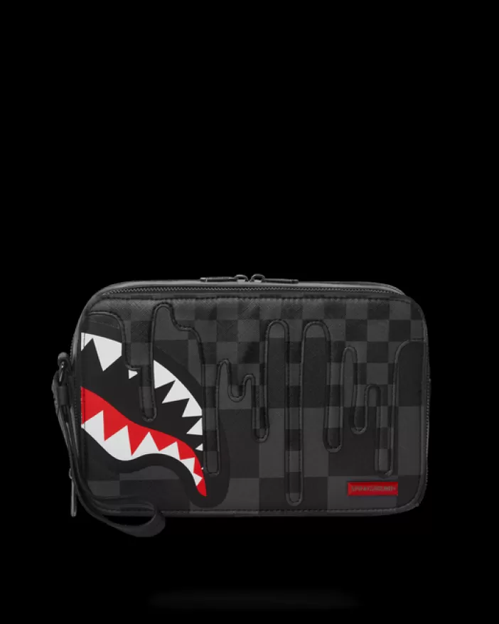 TOILETRIES AKA MONEY BAGS*Sprayground XTC GREY SHARKS IN PARIS TOILETRY BAG